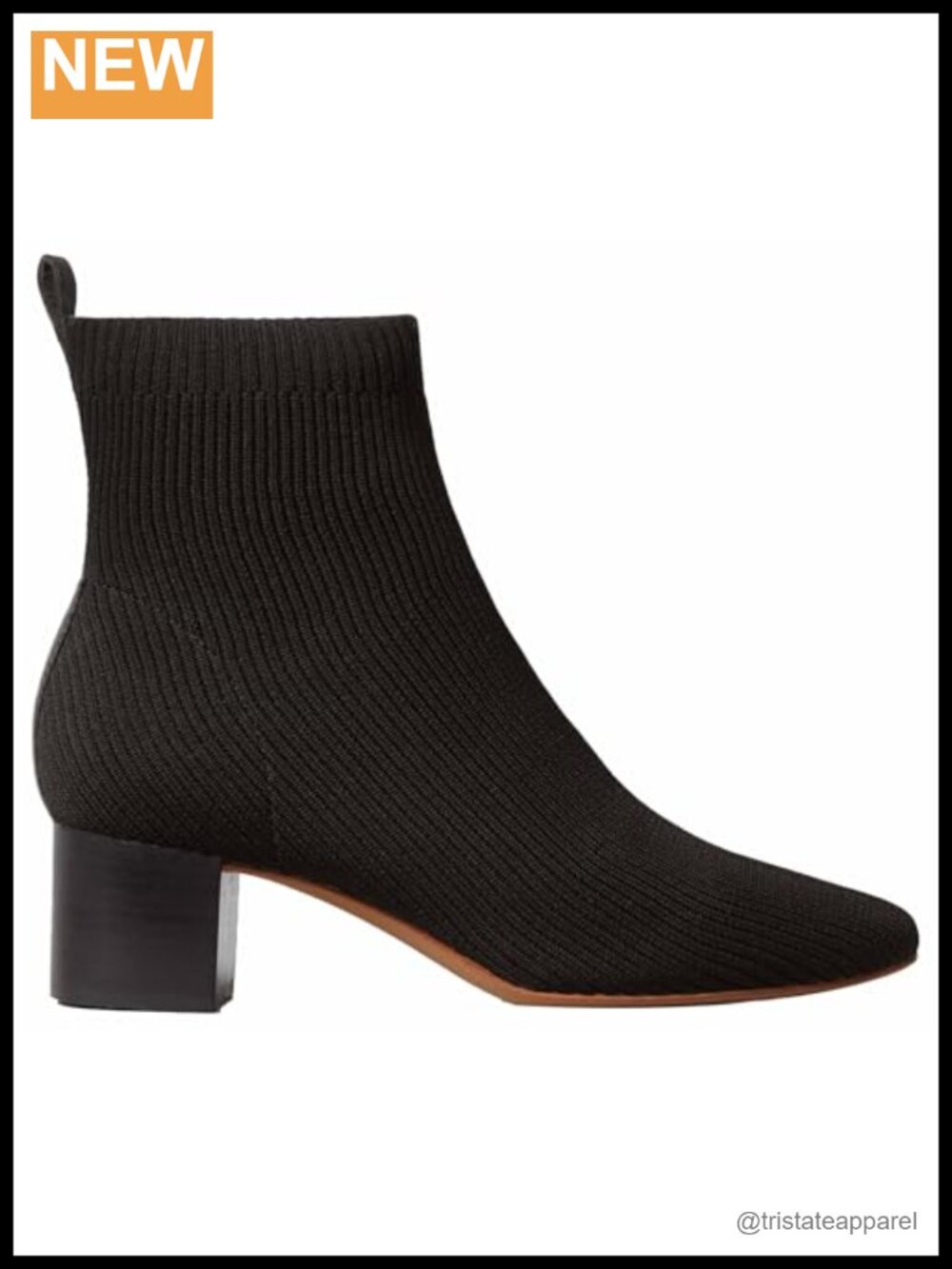 Everlane the Glove Boot Ankle Bootie Pull-On Block Heel Knit Stretch